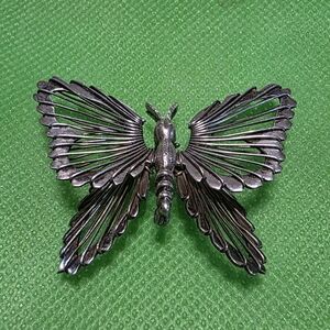 Elegant Silver Butterfly Brooch